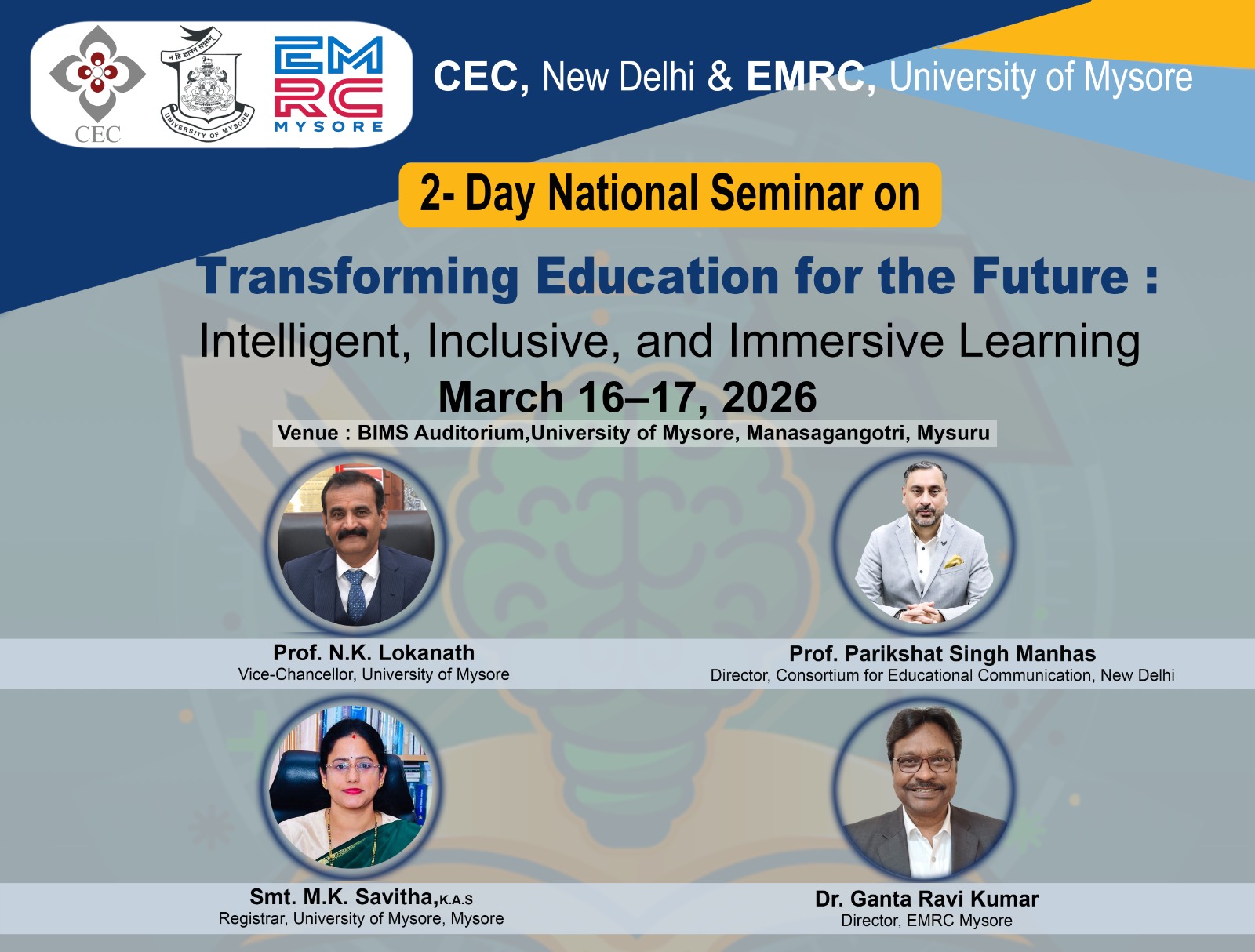 National Seminar on "Transforming Education for the Future Intelligent, Inclusive & Immersive Learning"